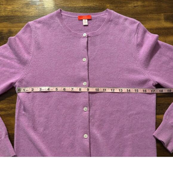 Jennie Liu Women's Medium Cardigan Sweater Button Front 100% Cashmere - Picture 6 of 8